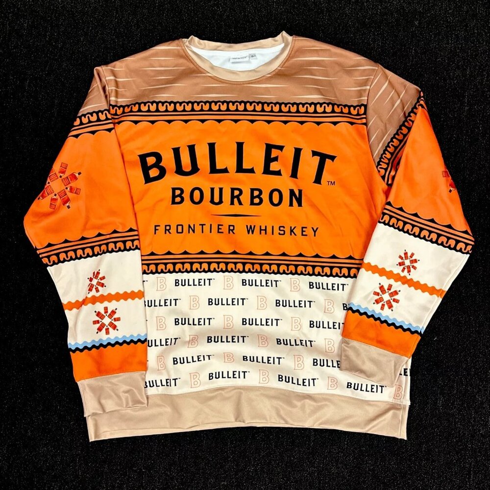 Bulleit Frontier Whiskey Shirt Mens SZ XL Long Sleeve Yellowstone Pullover